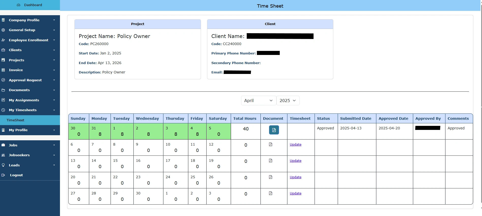 Timesheet